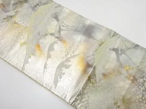 アンティーク　引箔　山重ねにのり散らし模様織り出し袋帯（材料）